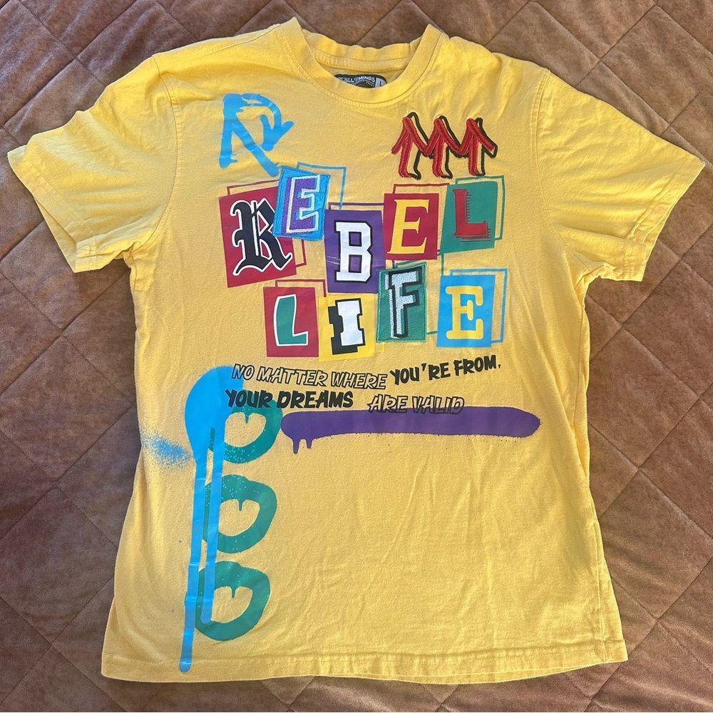 Rebel Minds Shirt Mens Large Yellow